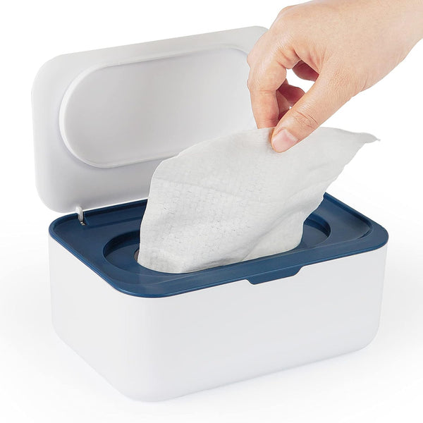 Baby Wipes Dispenser, Wipes Case Holder Keeps Wipes Fresh, Non-Slip Easy Open & Close (Blue)