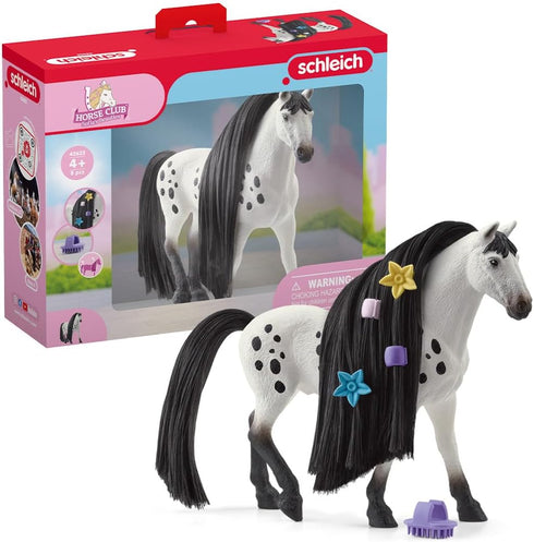 Schleich Horse Club Sofia's Beauties, Knabstrupper Stallion Beauty Horse with Brushable Hair, 8pc Styling Figurine