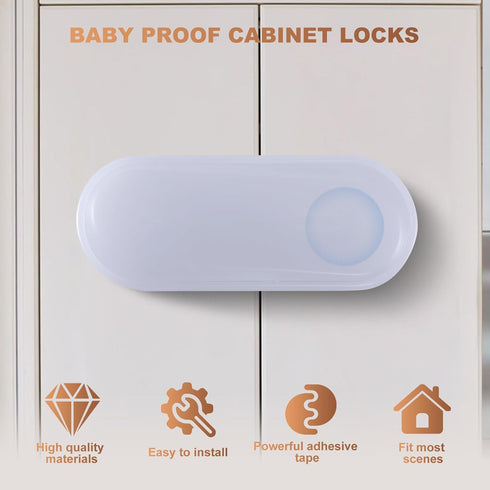 TenLaitech 6-Pack Cabinet Locks Baby Proofing - Child Proof Drawer Locks| Child Safety Lock for cabinets Drawers Fridge