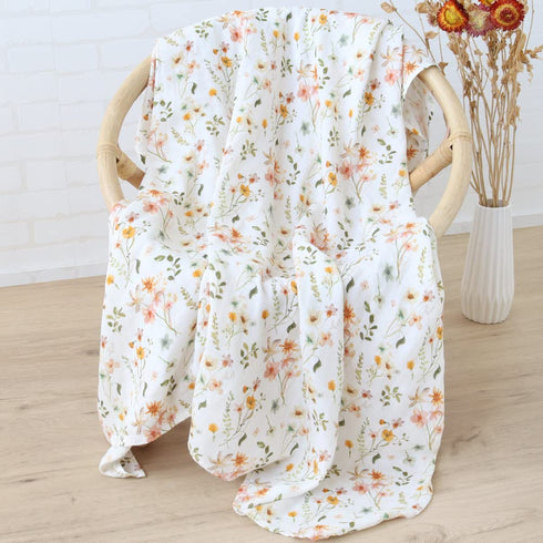 2-Pack 70% 30% (47" 47"), LifeTree Muslin Swaddle Blankets for Baby Girl, Viscose from Bamboo and Cotton Large Swaddle