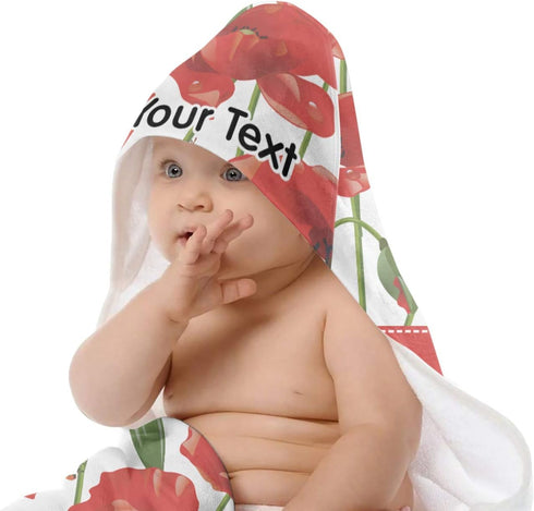 YouCustomizeIt Personalized Poppies Hooded Baby Towel