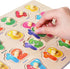 6 Pack Set 3 4 5 GRINNNIE Wooden Peg Puzzle for Toddlers, Toddler Puzzles for Years Old (Alphabet Number Shape Animal