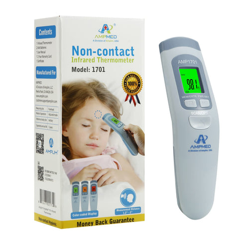 Non-Contact Forehead Thermometer Amplim for Kids and Adults - Touchless Digital Fever Thermometer