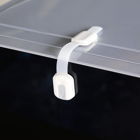 12 Pack Vmaisi Multi-Use Adhesive Straps, Childproofing Cabinet Latches for Drawers, Fridge, No Drilling (White)