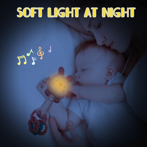 Baby Music Rattles Toy 6-12 Months, Teething Toys with Music and Light for Newborn Gifts
