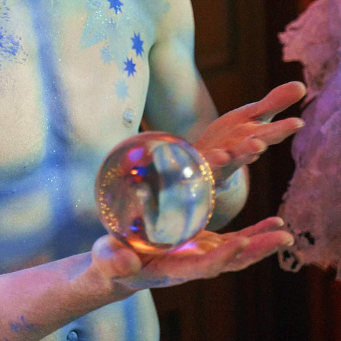 Clear Acrylic Contact Juggling Ball 4" - 100mm, Great for Beginners, Isolations, Body Rolls, and Head Balances