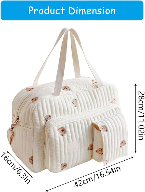 KMGDM Multifunctional Storage Bag Wear Resistant Diaper Organiser Case with Lovely Cartoon Pattern for Traveling Moms