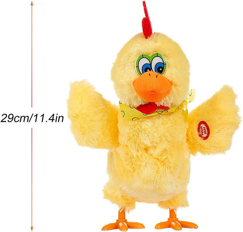 Easter Chicken Animal Toy Doll - Electric Crazy Plush Chicken with Sound Music, Laying Egg
