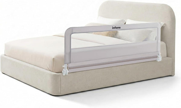 INFANS Bed Rail for Toddlers, 59" Foldable Safety Baby Crib Rail Fit