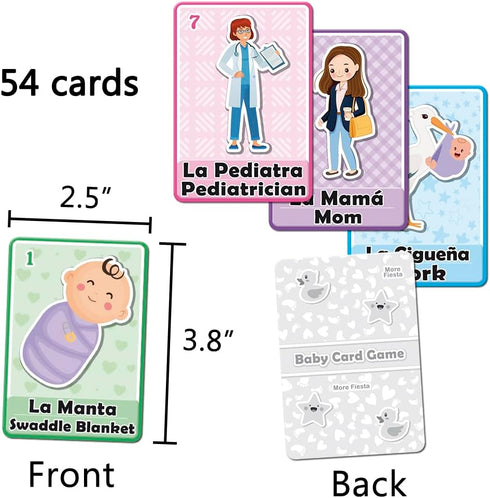 Bilingual Baby Shower Tablas Game - Bingo in English and Spanish for Up to 30 Players