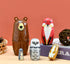 Kakeah Set 5 Nesting Dolls-Brown Cartoon Owl Bear Fox Raccoon Russian Nesting Dolls Wooden Matryoshka Doll Handmade