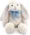 14" White Bunny Stuffed Animal for Kids, Huggable Rabbit Plush Toy with Bow for Boys and Girls, Great Gift