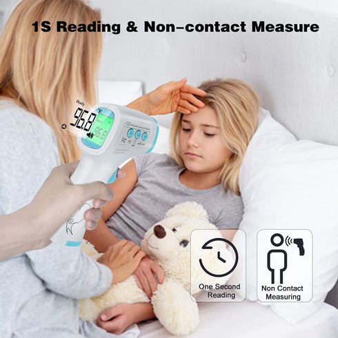Digital Thermometer for Adults and Kids, No Touch Forehead Thermometer for Baby, 2 in 1 Infrared Thermometer