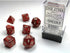 Glitter Polyhedral Ruby/Gold 7-Die Set, Ruby Red/Gold
