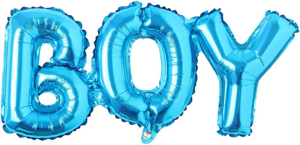 Boy Girl Connection Letter Foil Balloons, Children Party Decoration Birthday Balloons, Inflatable Helium Balloon, Blue