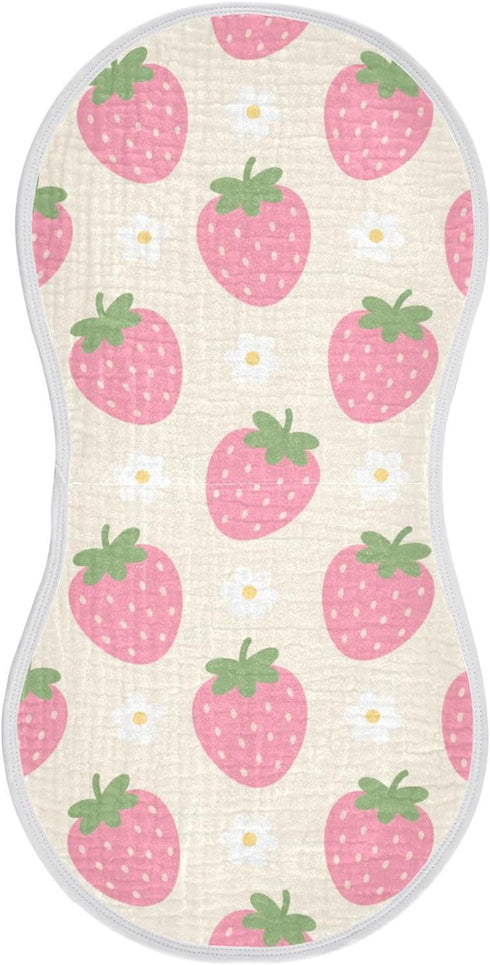 decor gift Cotton Baby Burp Cloths Soft and Absorbent? Cute Cartoon Strawberry Flower Feed