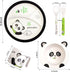 Bamboo Toddler Dinnerware Set,5Pcs Baby Plates and Bowls,Kids Dinnerware Set,Bamboo Kids Plates and Bowls Set,Christmas Kids Dishes Dinnerware Sets with Plate,Bowl,Cup,Fork and Spoon (Panda) by Qshare
