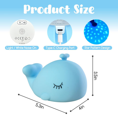 7 Cute Night Light Gifts for Kids, Colors Blue Whale Toys Cute Lamp,Soft Silicone Baby Night Light,Silicone Whale