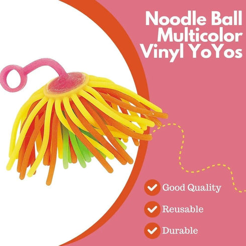 8-12 12 Pack Fun Express Neon Stretchy Noodle Ball Yo Yos Party Favors for Kids - Bulk Toys Goodie Bag Stuffers |