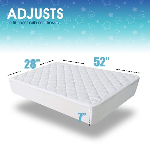 Venneti Crib Mattress Cover - Cotton Waterproof Mattress Protector for Newborn - Premium Quality Hypoallergenic