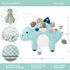 4 Tummy The Peanutshell Piece Nursery Bundle: Crib Sheet & Dinosaur Baby Time Mat & Nursery Decor & Dino Plush Security