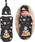 Newborn Swaddle Blanket - Soft Unisex Infant Wrap with Beanie Hat
