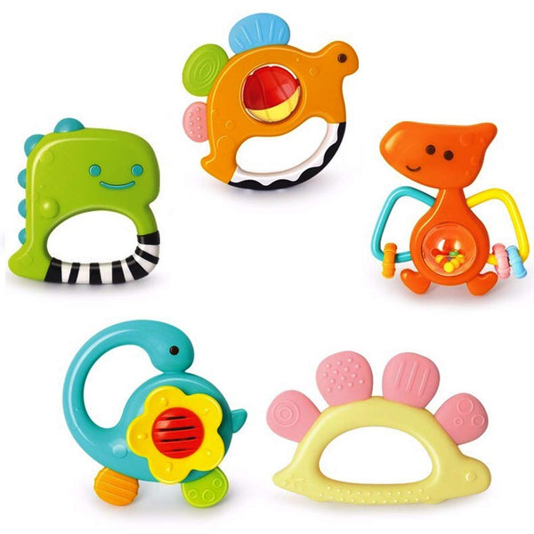Baby Rattles Set - Teether, Shaker, and Musical Toy Set for 3-12 Month Infants, Early Educational Gifts