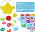 Alphabet and Number Puzzle Set, Wooden Upper Case Letter and Shape Learning Puzzles for 3-5 Year Olds