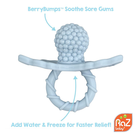 100% 3 RaZbaby Penguin RaZbuddy w/RaZberry Teething Relief Pacifier Soothes Sore Gums w/Nature-Inspired Texture