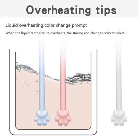 GKOXUQ Baby Milk Powder Stirrer Lovely Stir Stick Mixing Rod with Over-Heat Reminding Silicone Mixing Accessory