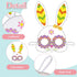 24 Packs Easter Bunny Mask Craft Kits for Kids Easter Crafts and Activities for Pretend Play Bunny Mask Bunny Stickers