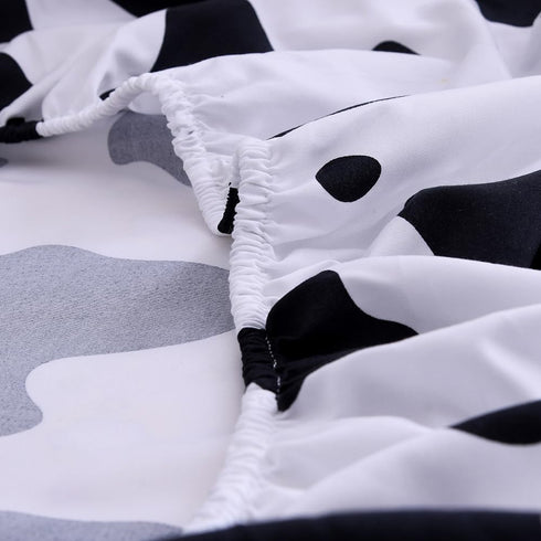 Soft Skin-friendly Printed Crib Sheet for Boys Girls, 2 Pack Fitted Crib Mattress Sheet (White Cow)