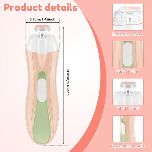 FALESOUL Trimmer 6 Baby Nail Electric Baby Nail File, Baby Nail Clippers with Grinding Heads & LED Light, Safe & Easy