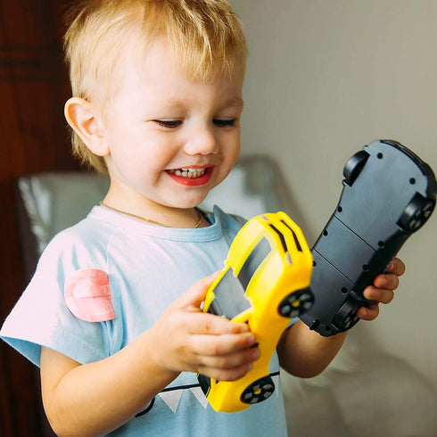 SOMMER 5-in-1 Magnetic Vehicles Toy Playset, Mix and Match STEM Stacking Assembling Car Kit with Storage Box for Kids