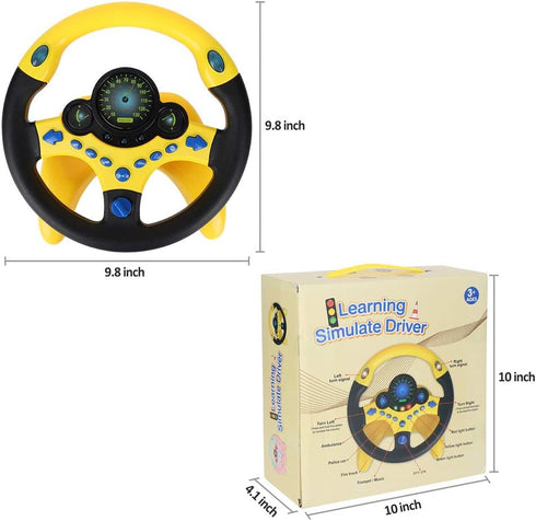 Coherny Simulated Driving Controller - Portable Steering Wheel Toy for Children, Educational Sounding Interactive Gift