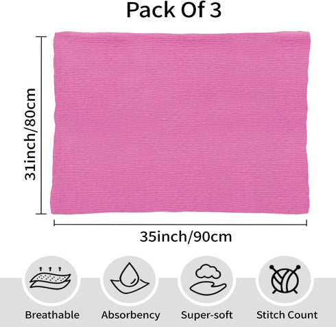CottCare Girls,31 35,3-Pack Baby Muslin Swaddle Blanket for Boys and x Breathable and Skin-Friendly,Wrap Soft Silky
