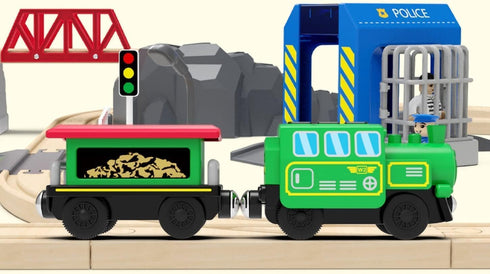 Set Battery Operated Locomotive Train for Wooden Train Tracks, Powerful Engine Train Vehicles Train Electric Remote