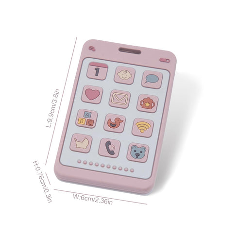 Pink Silicone Phone-Shaped Teether for Babies - Perfect Molar Chew Toy