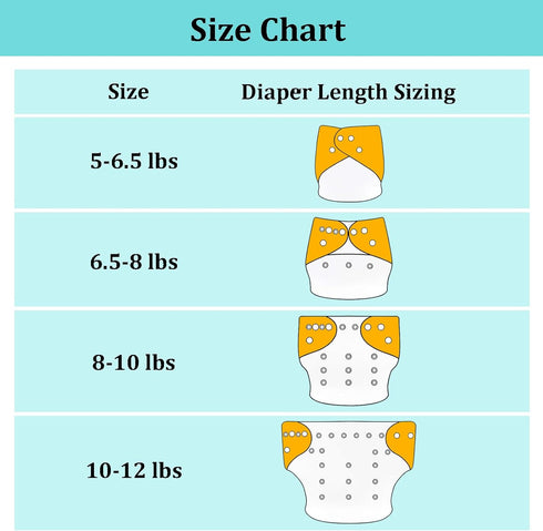 Pack 13 5-12lbs 6 Pack 6pcs babygoal Newborn Cloth Diapers of for Preemie Boy, Cloth Diaper Covers with Inserts and Wet