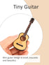KooingTech 3.9in Miniature Guitar, Wooden Tiny Guitar Decorative Model for Mini Music Ornament Display Dollhouse