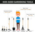 Sets, 7PCS 2-4, 5-7 Kids Rake and Shovel Child Metal Gardening Tools for Real Digging-Great for Garden, Yard, Sandbox