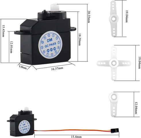 2.1g 180 DM-S0020 4.8-6V (10PCS) Mini Micro Servo Motor Rotation Plastic Gear Servo for RC Car Airplane Helicopter