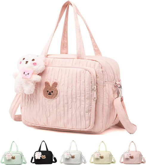 NIKUKY Baby Diaper Bag Tote, Cute Small Crossbody Nappy Mommy Bag, Lightweight Travel
