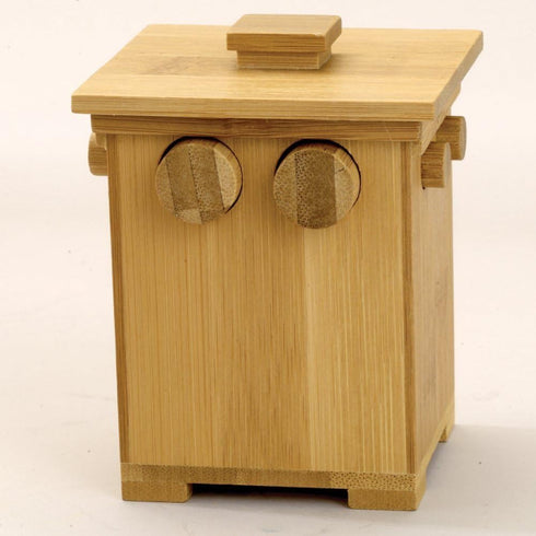 Bits and Pieces Wooden Bamboo Puzzle Box, Brainteaser Gift