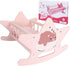 Offelec Wooden Baby Doll Crib Set, Pink Baby Doll Bed Toys, Rocking