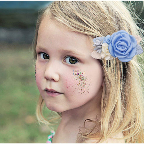 Flower Hair Clips Set, Cherrboll 3pcs Floral Hair Bow Accessories for Baby Girl Toddler Gifts