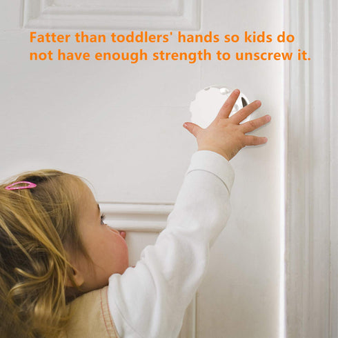 Baby Safety Door Handle Cover, 4 Pack, Reusable Screw Thread Design, Reliable Solution to Prevent Kids from Popping Off