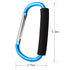 4 Pack Large Carabiner Stroller Hooks, 5.5" D Style Click and Carry Bag Carrier (Light Blue and Rose Red)