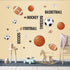 Supzone Sport Balls Wall Stickers Boys Wall Decals for Basketball Soccer Baseball Football Hockey Playroom Decor