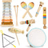 YUNLX Baby Musical Instruments-Montessori Wooden Toys for Toddlers 1-3 Neutral Colors Percussion Instruments